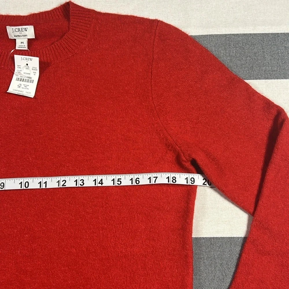J.Crew Extra Soft Wool Blend Sweater Women M Red Merino Alpaca Crewneck NWT